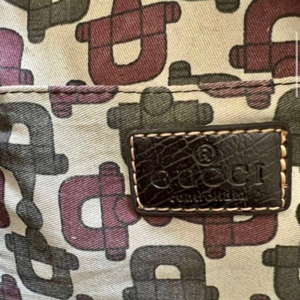 Pre Owned Vintage Gucci Supreme print Brown canvas mini Bag - Picture 9 of 10